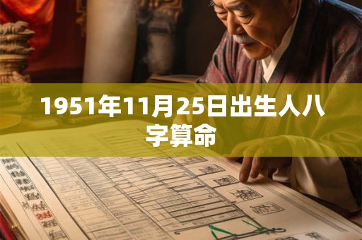 1951年11月25日出生人八字算命
