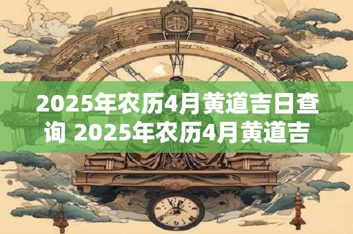 2025年农历4月黄道吉日查询 2025年农历4月黄道吉日一览表