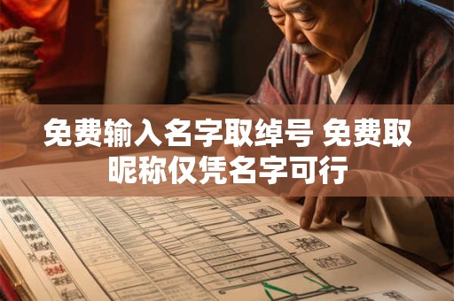 免费输入名字取绰号 免费取昵称仅凭名字可行