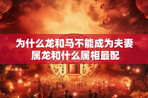 为什么龙和马不能成为夫妻 属龙和什么属相最配