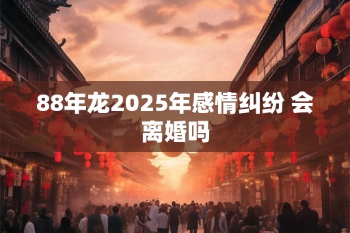 88年龙2025年感情纠纷 会离婚吗