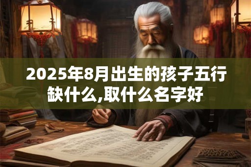 2025年8月出生的孩子五行缺什么,取什么名字好