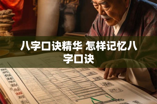 八字口诀精华 怎样记忆八字口诀