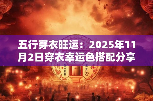 五行穿衣旺运:2025年11月2日穿衣幸运色搭配分享 五行穿衣旺运:2025年11月2日穿衣幸运色搭配分享