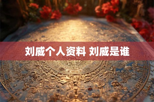 刘威个人资料 刘威是谁