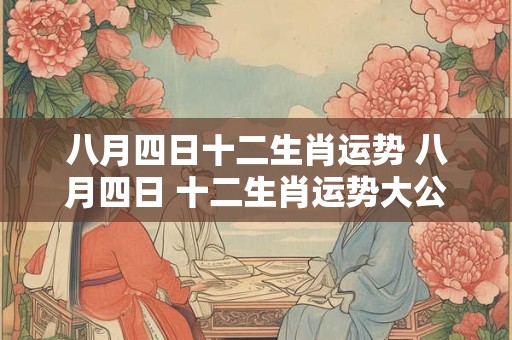 八月四日十二生肖运势 八月四日 十二生肖运势大公开！
