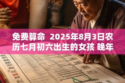 免费算命  2025年8月3日农历七月初六出生的女孩 晚年家境平和