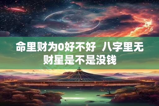 命里财为0好不好 八字里无财星是不是没钱 命里财为0好不好 八字里无财星是不是没钱