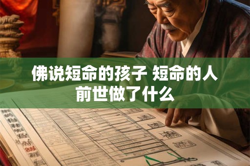佛说短命的孩子 短命的人前世做了什么