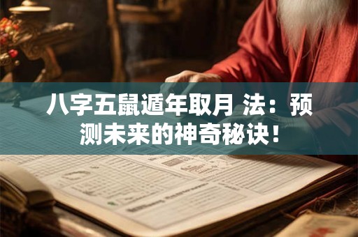 八字五鼠遁年取月 法：预测未来的神奇秘诀！