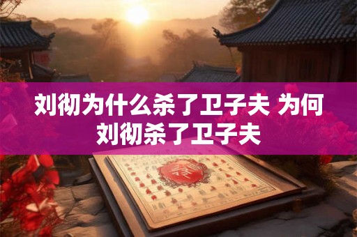 刘彻为什么杀了卫子夫 为何刘彻杀了卫子夫 刘彻为什么杀了卫子夫 为何刘彻杀了卫子夫