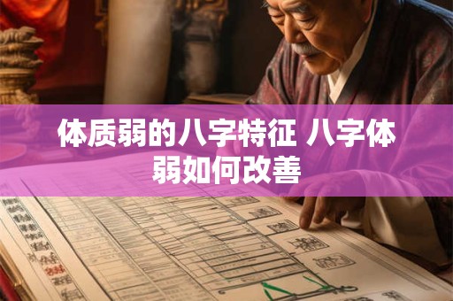 体质弱的八字特征 八字体弱如何改善
