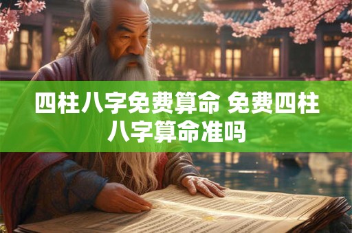 四柱八字免费算命 免费四柱八字算命准吗