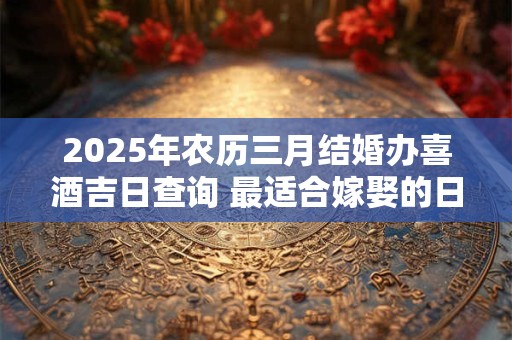 2025年农历三月结婚办喜酒吉日查询 最适合嫁娶的日子
