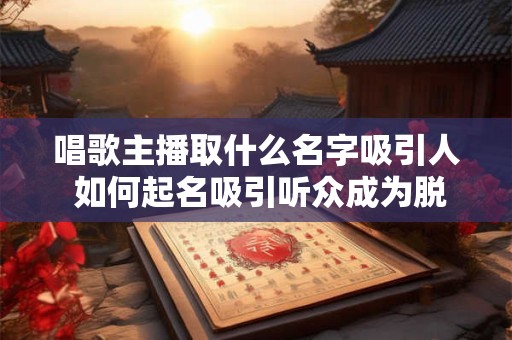 唱歌主播取什么名字吸引人 如何起名吸引听众成为脱颖而出的唱歌主播