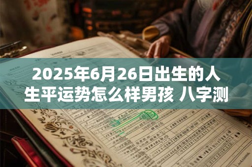 2025年6月26日出生的人生平运势怎么样男孩 八字测算解析