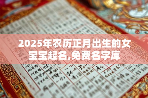 2026年农历正月出生的女宝宝起名,免费名字库