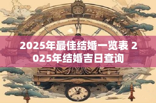 2025年最佳结婚一览表 2025年结婚吉日查询