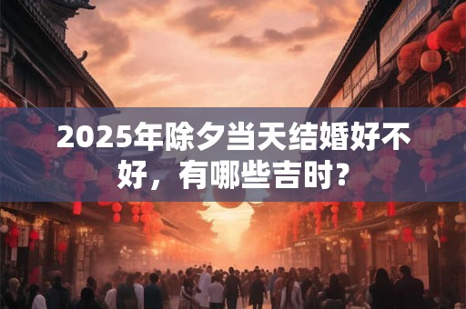 2026年除夕当天结婚好不好，有哪些吉时？