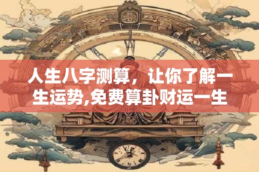 人生八字测算，让你了解一生运势,免费算卦财运一生运气
