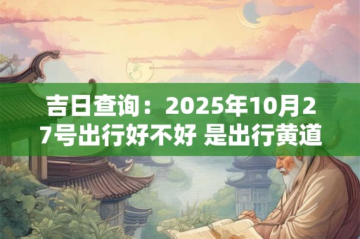 吉日查询：2025年10月27号出行好不好 是出行黄道吉日吗