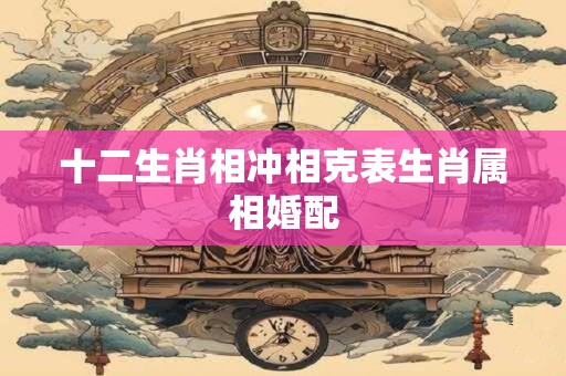 十二生肖相冲相克表生肖属相婚配