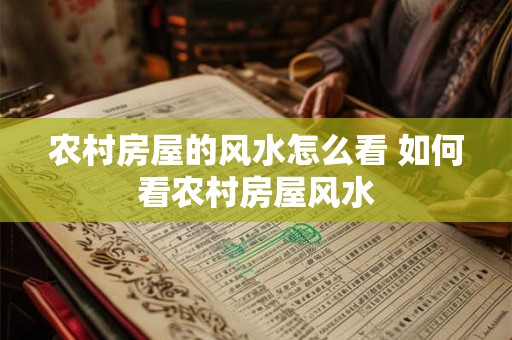 农村房屋的风水怎么看 如何看农村房屋风水 农村房屋的风水怎么看 如何看农村房屋风水