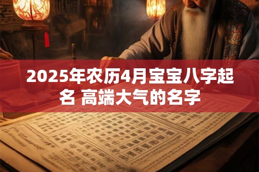 2025年农历4月宝宝八字起名 高端大气的名字