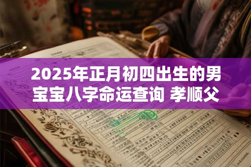2025年正月初四出生的男宝宝八字命运查询 孝顺父母成就辉煌