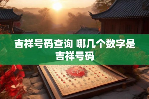 吉祥号码查询 哪几个数字是吉祥号码