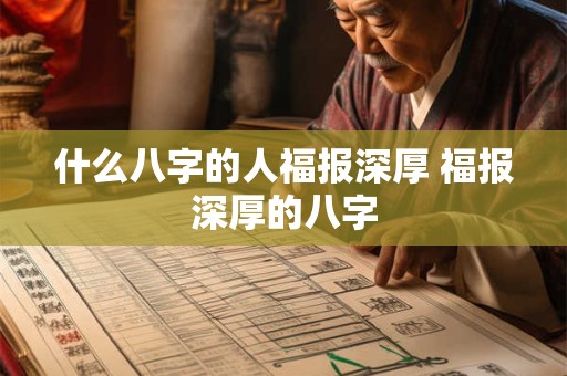 什么八字的人福报深厚 福报深厚的八字