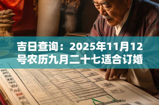 吉日查询：2025年11月12号农历九月二十七适合订婚吗
