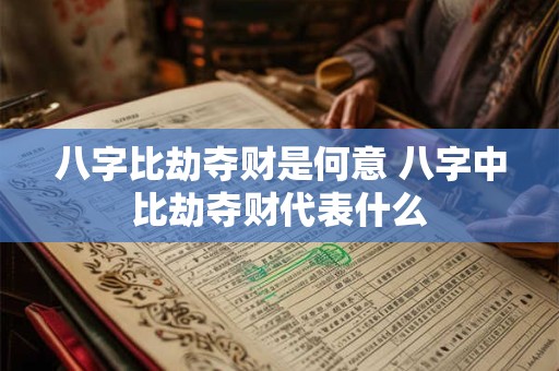 八字比劫夺财是何意 八字中比劫夺财代表什么