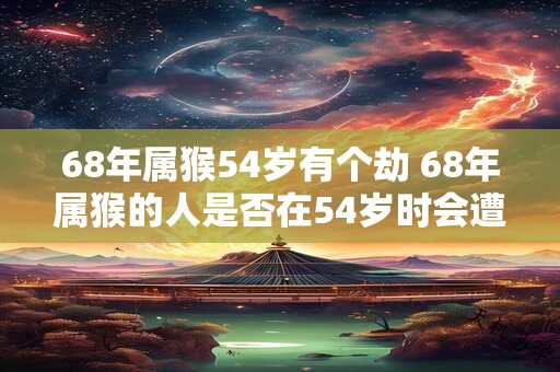 68年属猴54岁有个劫 68年属猴的人是否在54岁时会遭遇劫难