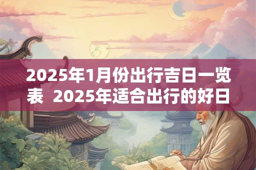 2025年1月份出行吉日一览表  2025年适合出行的好日子