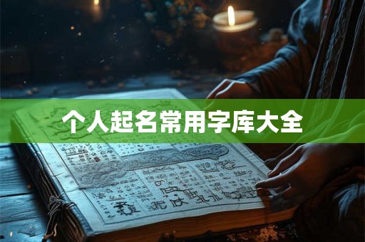 个人起名常用字库大全