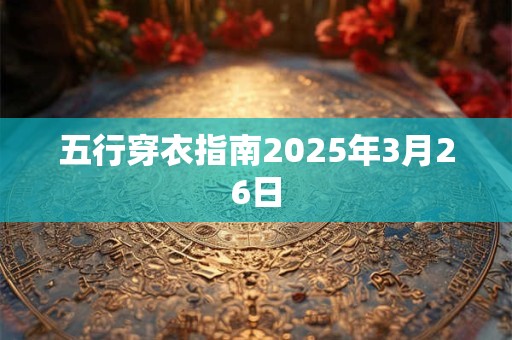 五行穿衣指南2025年3月26日