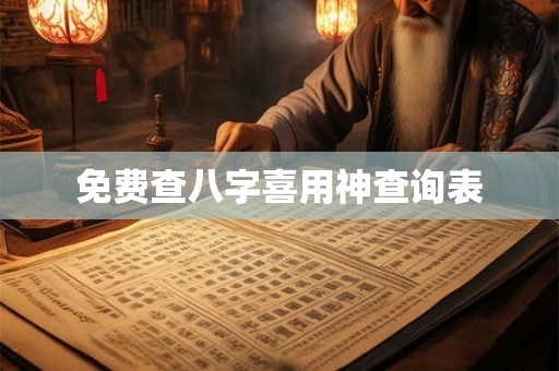 免费查八字喜用神查询表 免费查八字喜用神查询表