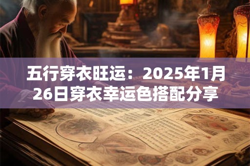 五行穿衣旺运：2025年1月26日穿衣幸运色搭配分享