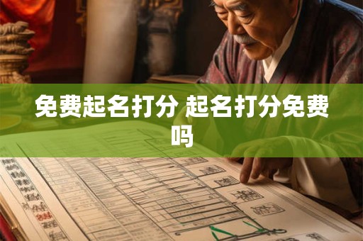 免费起名打分 起名打分免费吗