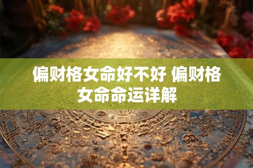 偏财格女命好不好 偏财格女命命运详解