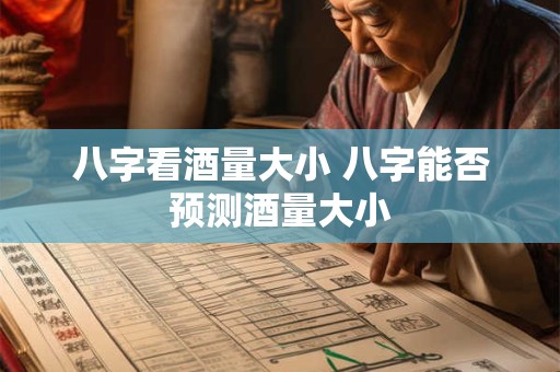 八字看酒量大小 八字能否预测酒量大小