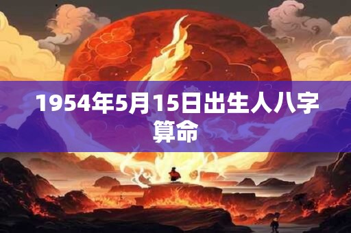 1954年5月15日出生人八字算命