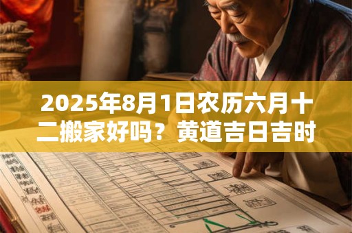 2025年8月1日农历六月十二搬家好吗？黄道吉日吉时查询
