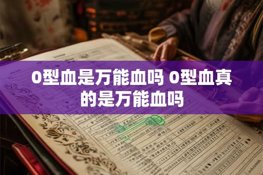 0型血是万能血吗 0型血真的是万能血吗