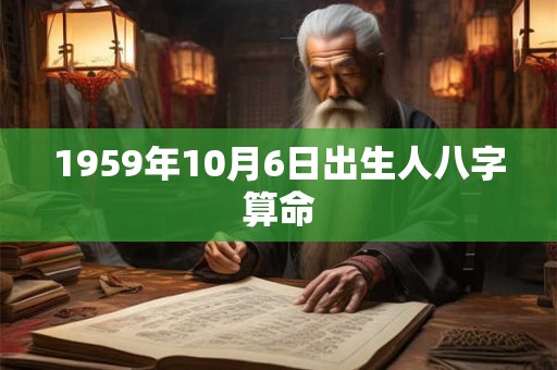 1959年10月6日出生人八字算命