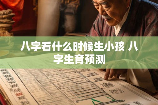八字看什么时候生小孩 八字生育预测