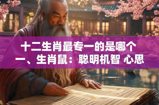 十二生肖最专一的是哪个 一、生肖鼠：聪明机智 心思细腻