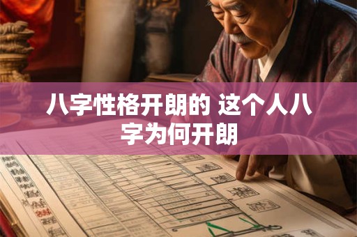 八字性格开朗的 这个人八字为何开朗