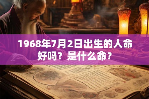 1968年7月2日出生的人命好吗？是什么命？